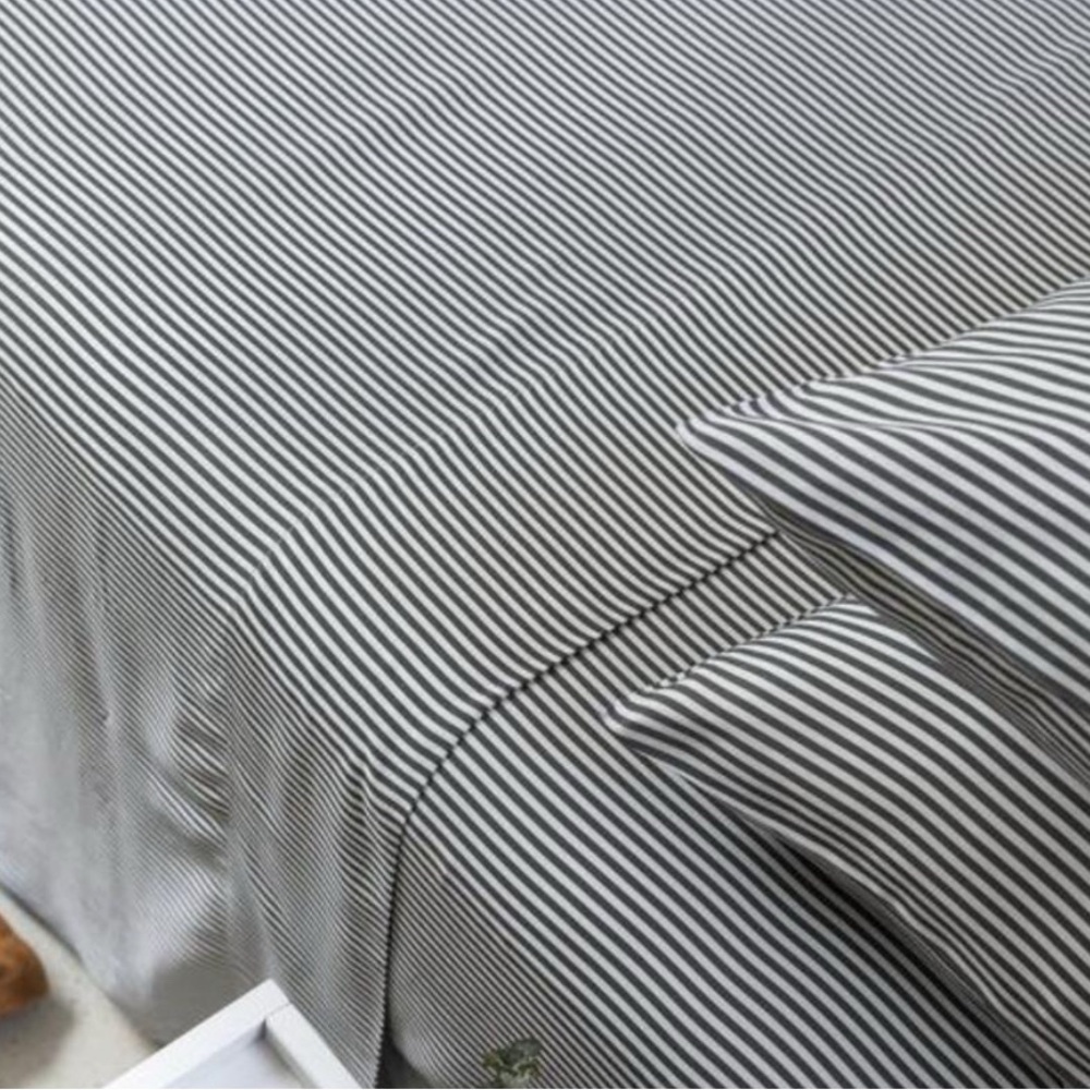 Ettitude Satin Striped Flat Sheet.